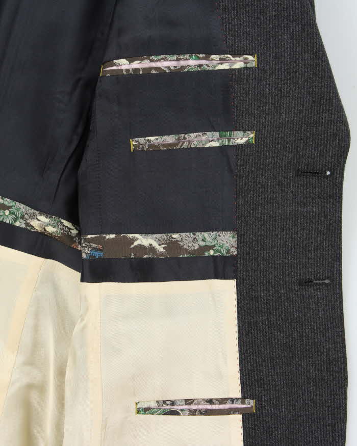 Vintage Y2K 00s Paul Smith Japanese Made Striped Wool Single Breasted Blazer - M