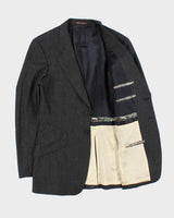 Vintage Y2K 00s Paul Smith Japanese Made Striped Wool Single Breasted Blazer - M