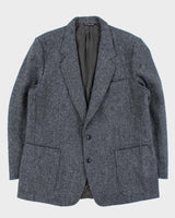 Vintage 1980s Harris Tweed Hand Woven Speckled Wool Blazer - XL