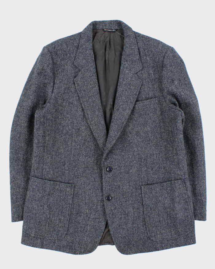 Vintage 1980s Harris Tweed Hand Woven Speckled Wool Blazer - XL
