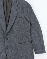 Vintage 1980s Harris Tweed Hand Woven Speckled Wool Blazer - XL