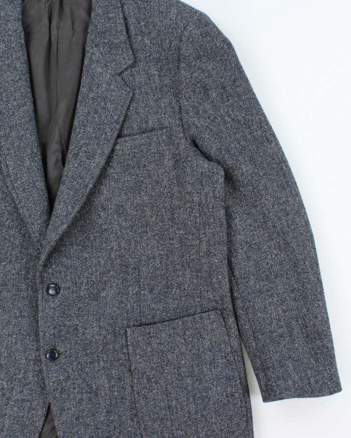 Vintage 1980s Harris Tweed Hand Woven Speckled Wool Blazer - XL