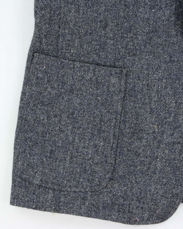 Vintage 1980s Harris Tweed Hand Woven Speckled Wool Blazer - XL