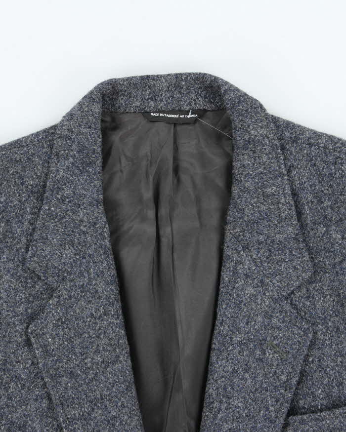 Vintage 1980s Harris Tweed Hand Woven Speckled Wool Blazer - XL