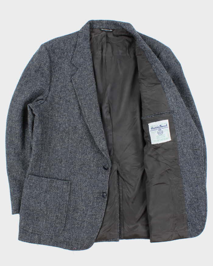 Vintage 1980s Harris Tweed Hand Woven Speckled Wool Blazer - XL