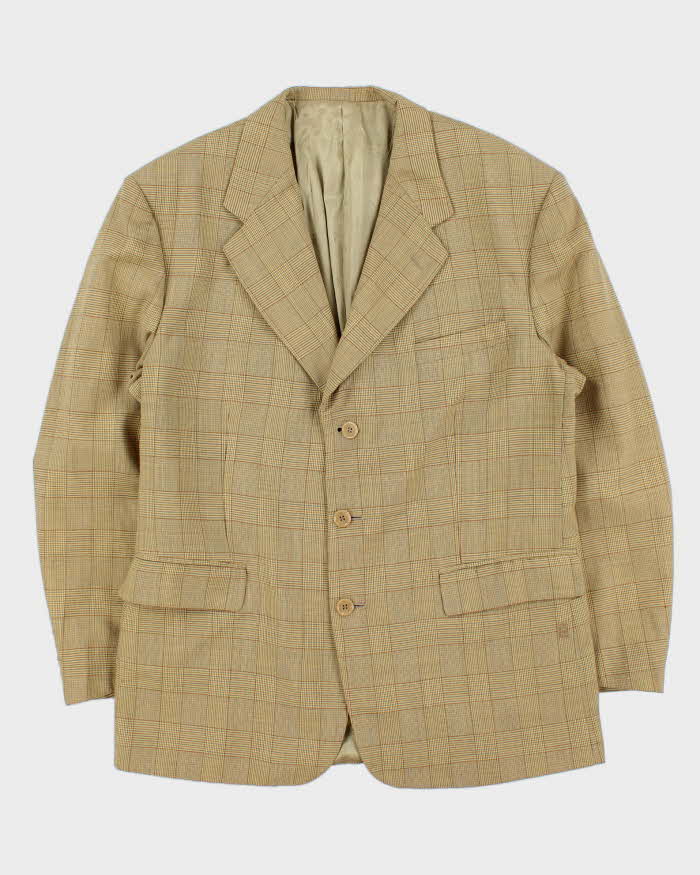 Vintage 1980s Christian Dior Wool Glen Check Single Breasted Blazer - XL