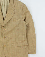 Vintage 1980s Christian Dior Wool Glen Check Single Breasted Blazer - XL