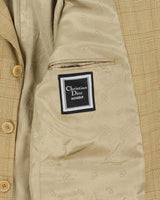 Vintage 1980s Christian Dior Wool Glen Check Single Breasted Blazer - XL