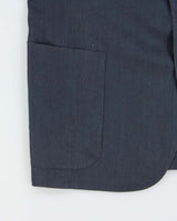 Vintage 1990s Burberry Japan Navy Linen Single Breasted Blazer - L