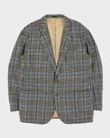 Vintage 1990s Burberry Japan Wool Houndstooth Single Breasted Blazer - XL