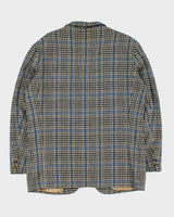 Vintage 1990s Burberry Japan Wool Houndstooth Single Breasted Blazer - XL