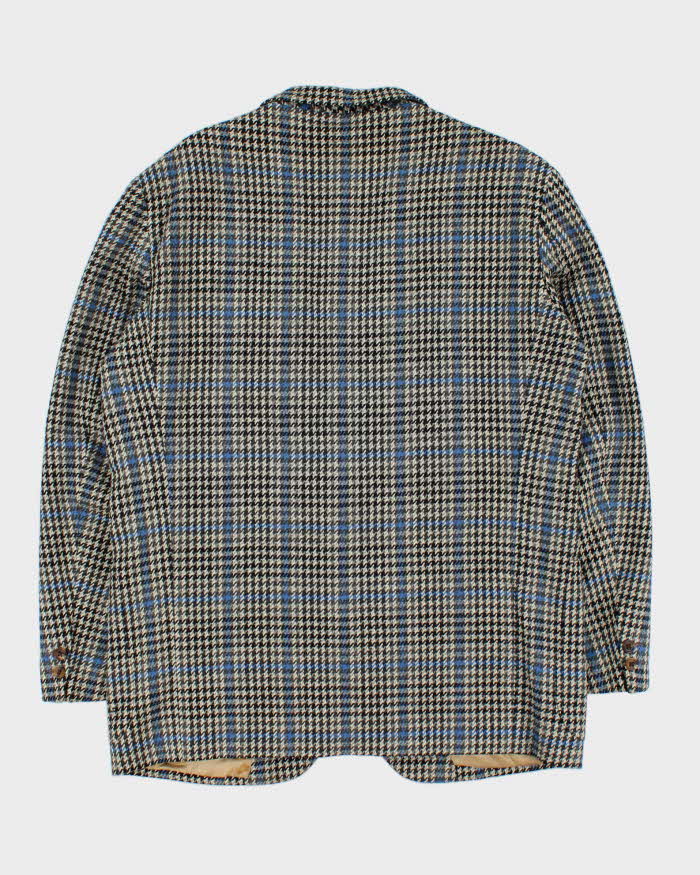 Vintage 1990s Burberry Japan Wool Houndstooth Single Breasted Blazer - XL