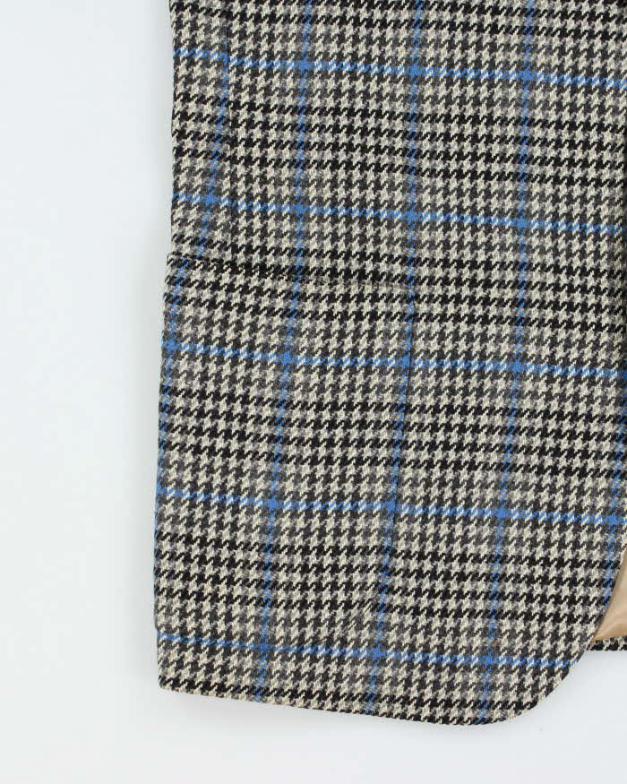 Vintage 1990s Burberry Japan Wool Houndstooth Single Breasted Blazer - XL