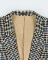 Vintage 1990s Burberry Japan Wool Houndstooth Single Breasted Blazer - XL