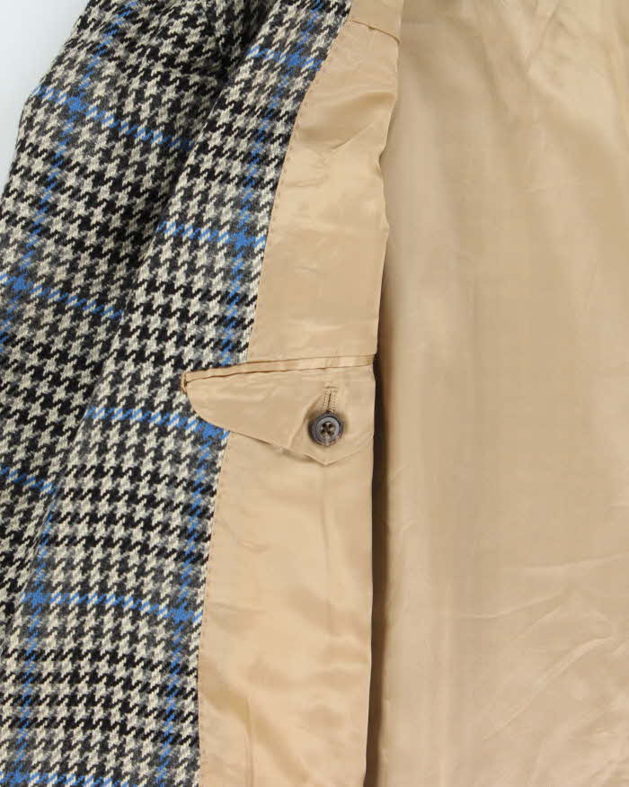 Vintage 1990s Burberry Japan Wool Houndstooth Single Breasted Blazer - XL