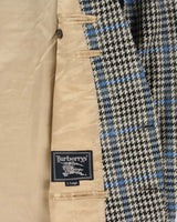 Vintage 1990s Burberry Japan Wool Houndstooth Single Breasted Blazer - XL
