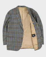 Vintage 1990s Burberry Japan Wool Houndstooth Single Breasted Blazer - XL