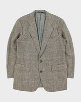 Vintage 00s Polo Ralph Lauren Houndstooth Tweed Wool Blend Single Breasted Blazer - M