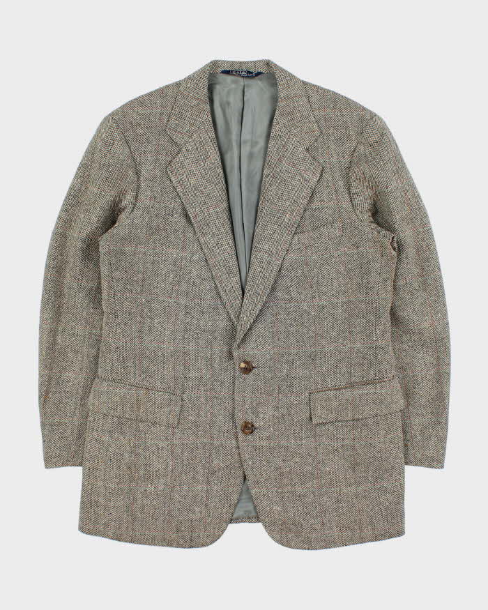 Vintage 00s Polo Ralph Lauren Houndstooth Tweed Wool Blend Single Breasted Blazer - M