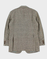 Vintage 00s Polo Ralph Lauren Houndstooth Tweed Wool Blend Single Breasted Blazer - M