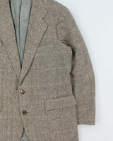 Vintage 00s Polo Ralph Lauren Houndstooth Tweed Wool Blend Single Breasted Blazer - M
