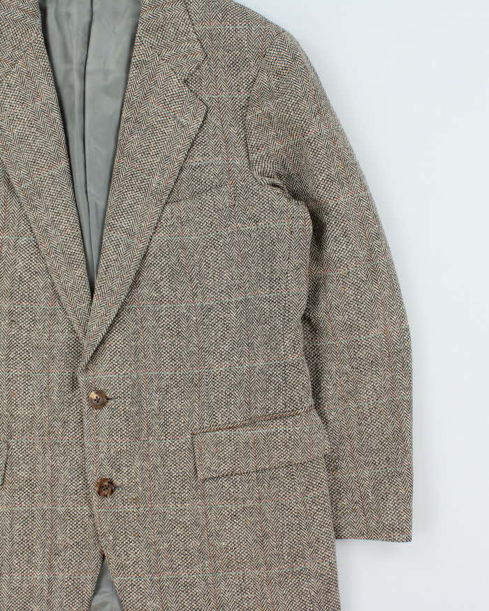 Vintage 00s Polo Ralph Lauren Houndstooth Tweed Wool Blend Single Breasted Blazer - M