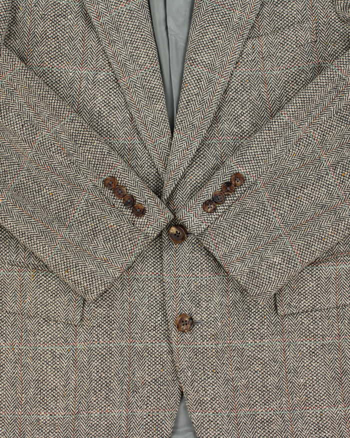 Vintage 00s Polo Ralph Lauren Houndstooth Tweed Wool Blend Single Breasted Blazer - M