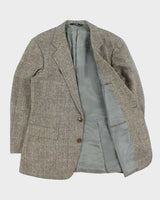 Vintage 00s Polo Ralph Lauren Houndstooth Tweed Wool Blend Single Breasted Blazer - M