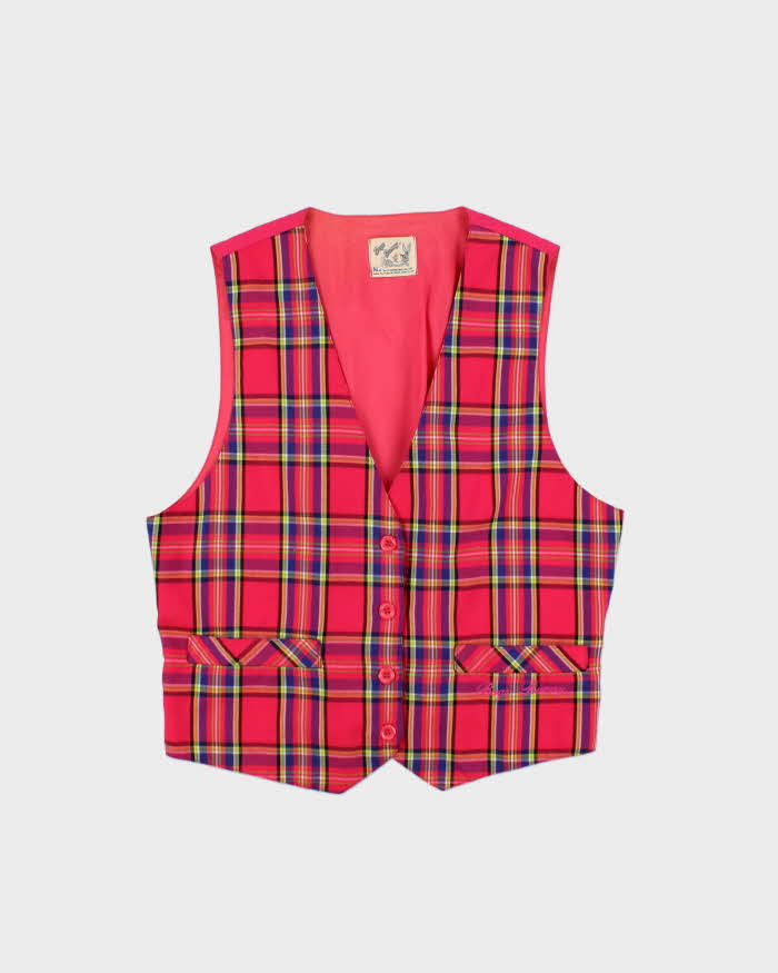 Vintage 1989 Bugs Bunny Plaid Waistcoat - S