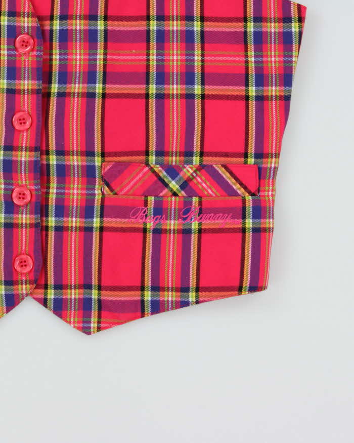 Vintage 1989 Bugs Bunny Plaid Waistcoat - S