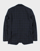 Vintage Hugo Boss Wool Tartan Stretch Single Breasted Blazer - L