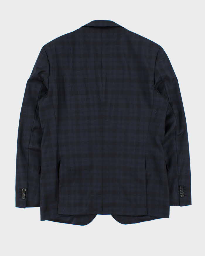 Vintage Hugo Boss Wool Tartan Stretch Single Breasted Blazer - L
