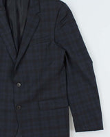 Vintage Hugo Boss Wool Tartan Stretch Single Breasted Blazer - L