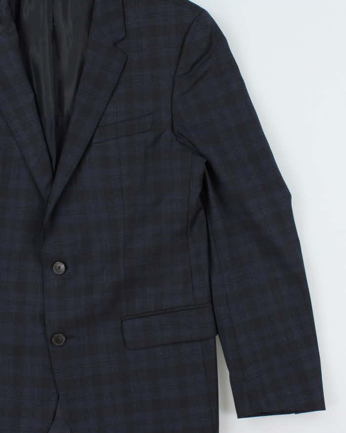 Vintage Hugo Boss Wool Tartan Stretch Single Breasted Blazer - L