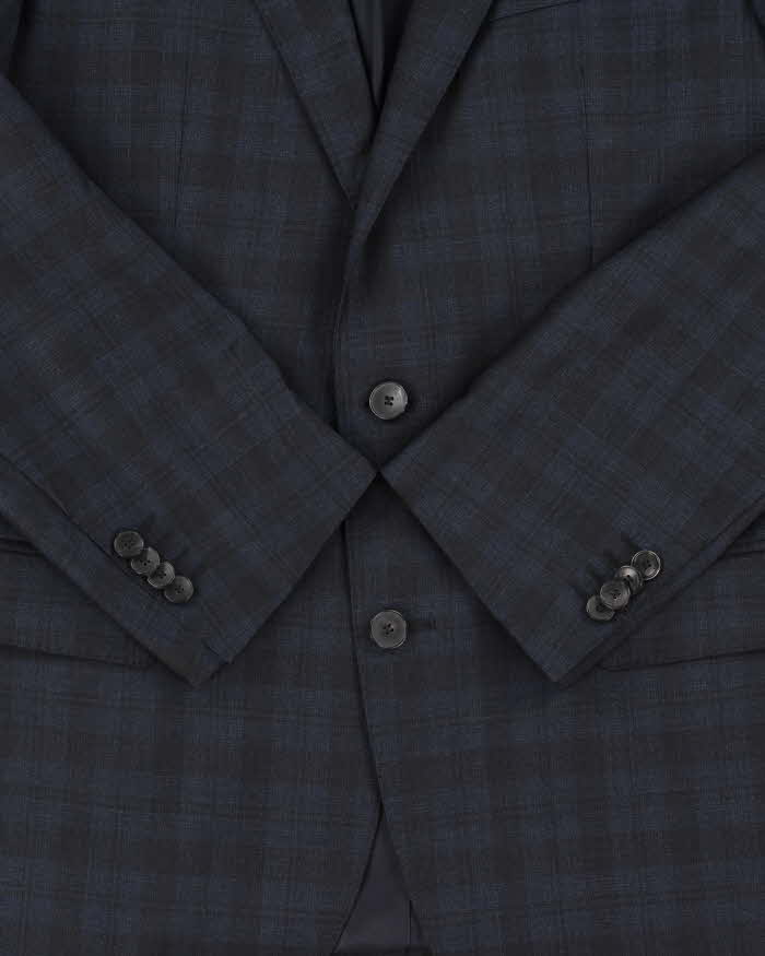 Vintage Hugo Boss Wool Tartan Stretch Single Breasted Blazer - L
