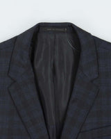Vintage Hugo Boss Wool Tartan Stretch Single Breasted Blazer - L