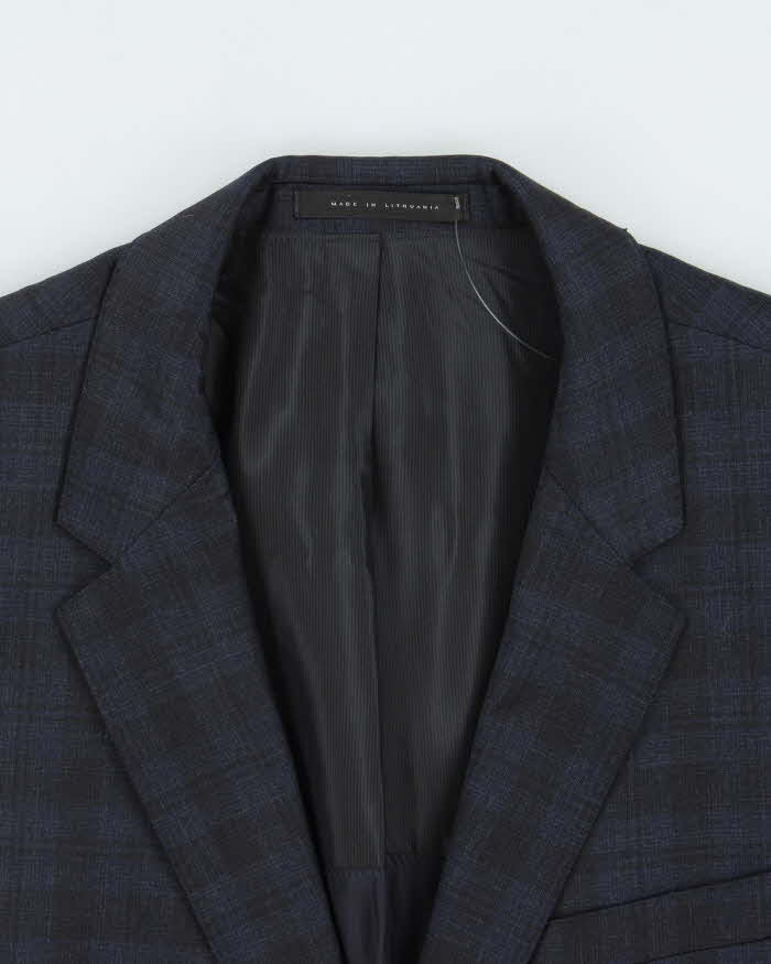 Vintage Hugo Boss Wool Tartan Stretch Single Breasted Blazer - L