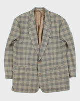 Vintage 1990s Hugo Boss Wool Houndstooth Check Single Breasted Blazer - XXL