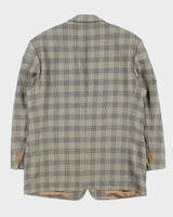 Vintage 1990s Hugo Boss Wool Houndstooth Check Single Breasted Blazer - XXL
