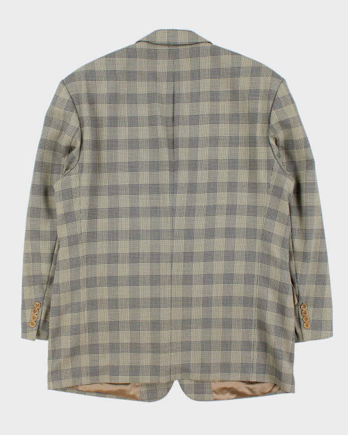 Vintage 1990s Hugo Boss Wool Houndstooth Check Single Breasted Blazer - XXL