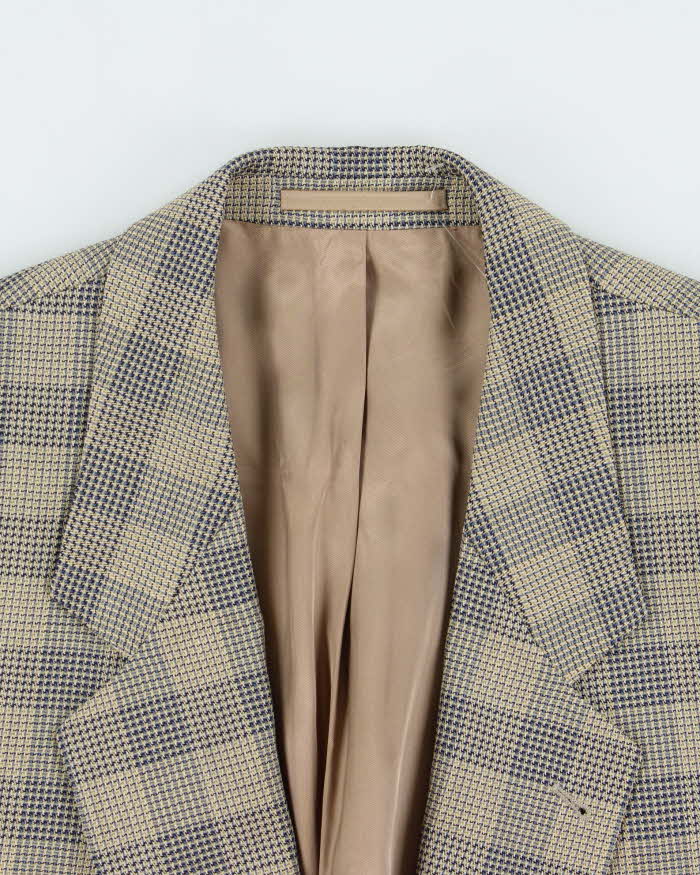 Vintage 1990s Hugo Boss Wool Houndstooth Check Single Breasted Blazer - XXL