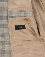 Vintage 1990s Hugo Boss Wool Houndstooth Check Single Breasted Blazer - XXL