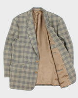 Vintage 1990s Hugo Boss Wool Houndstooth Check Single Breasted Blazer - XXL