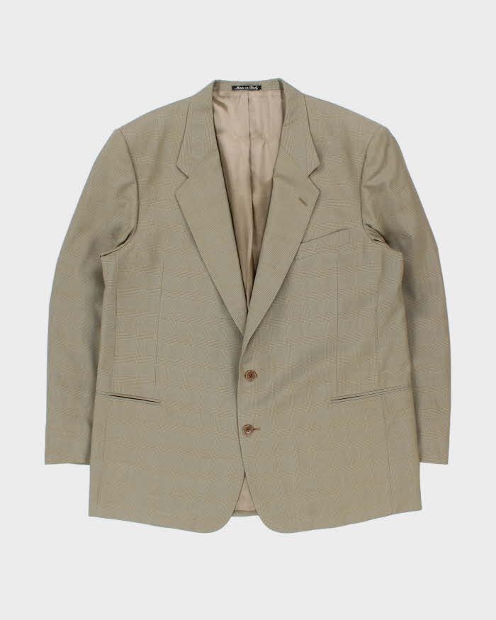 Vintage 1980s Valentino Uomo Wool Houndstooth Check Single Breasted Blazer - XXL