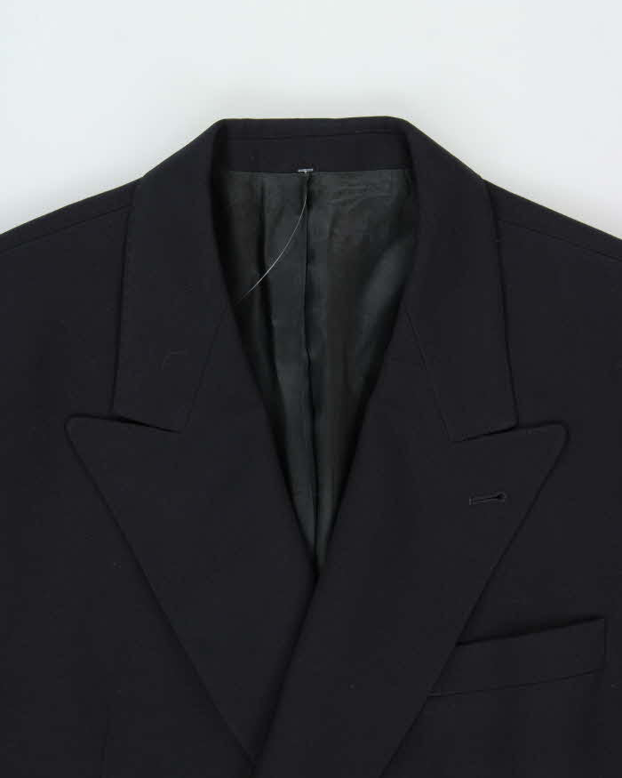 Vintage 1990s Hugo Boss Navy Wool Double Breasted Blazer - M