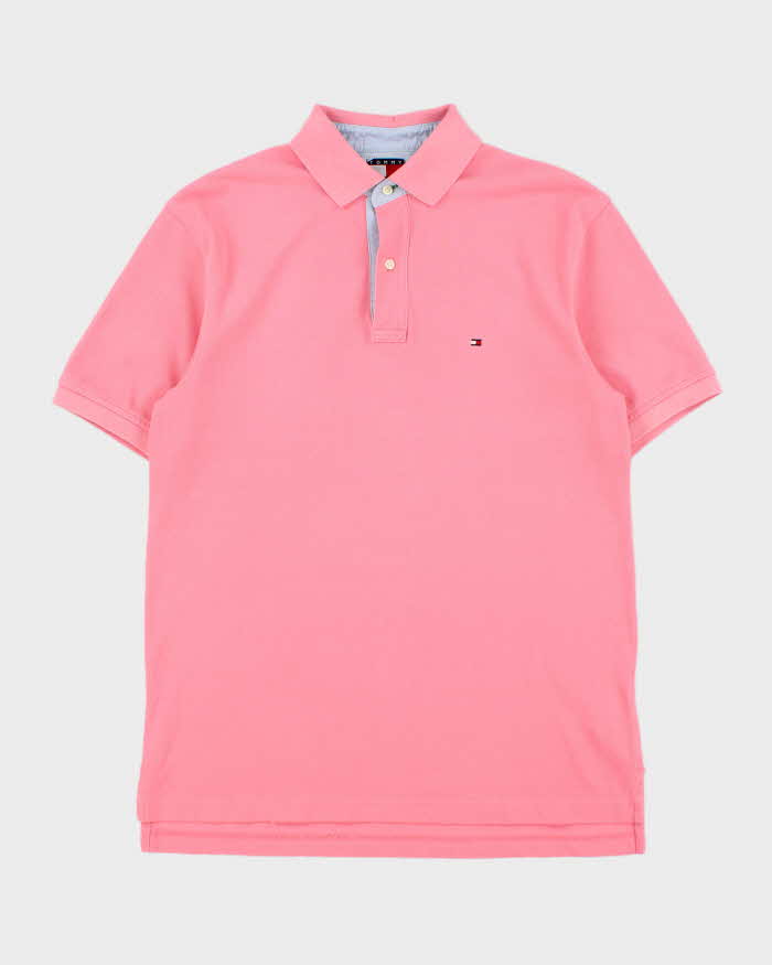 Vintage Y2K 00s Tommy Hilfiger Hot Pink Classic Short Sleeve Polo Shirt - M