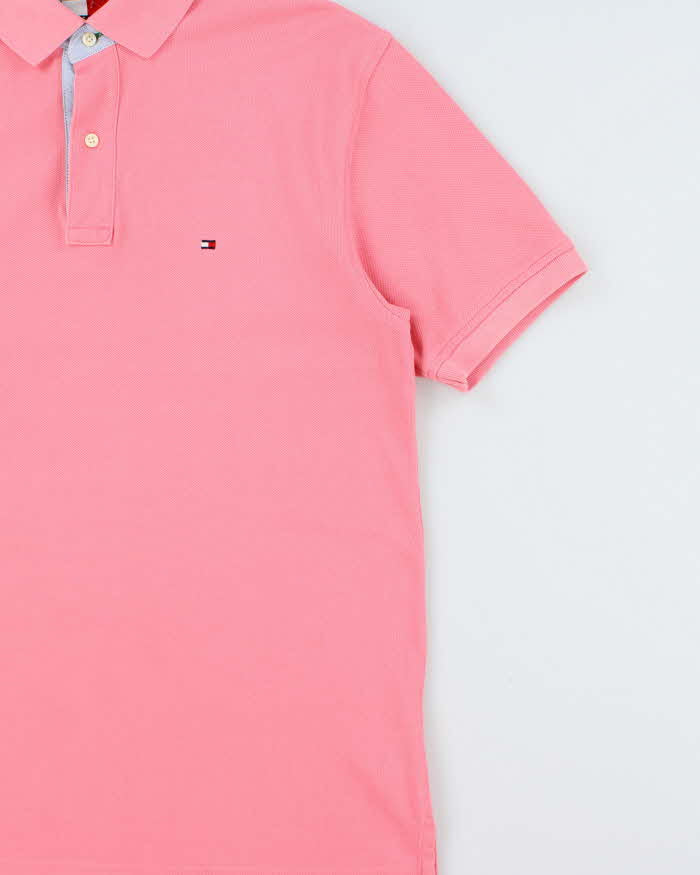 Vintage Y2K 00s Tommy Hilfiger Hot Pink Classic Short Sleeve Polo Shirt - M