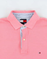 Vintage Y2K 00s Tommy Hilfiger Hot Pink Classic Short Sleeve Polo Shirt - M