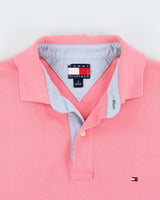 Vintage Y2K 00s Tommy Hilfiger Hot Pink Classic Short Sleeve Polo Shirt - M