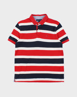 Vintage Tommy Hilfiger Striped Performance Pique Short Sleeve Polo Shirt - L